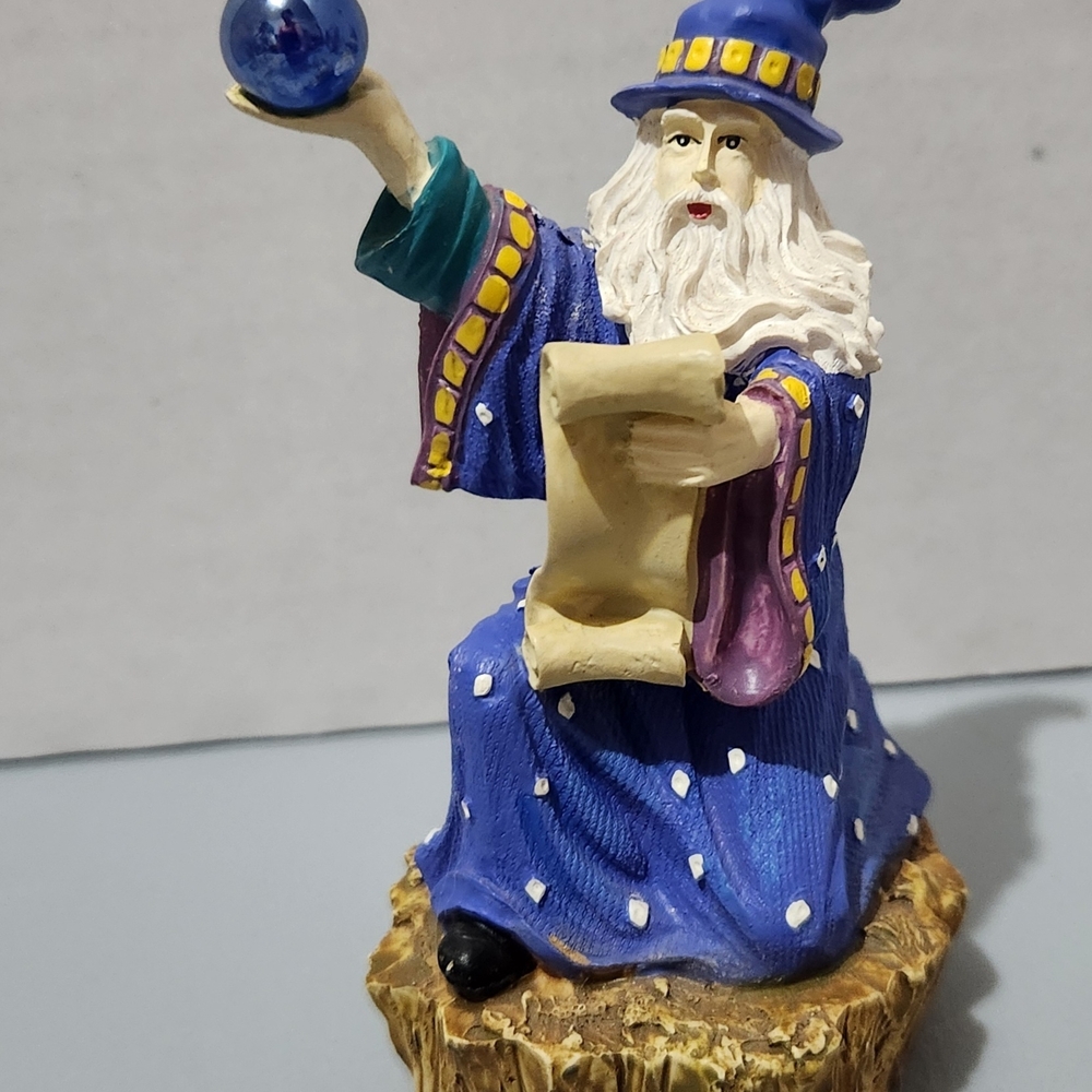 Russ Blue and Purple Wizard Sculpture
